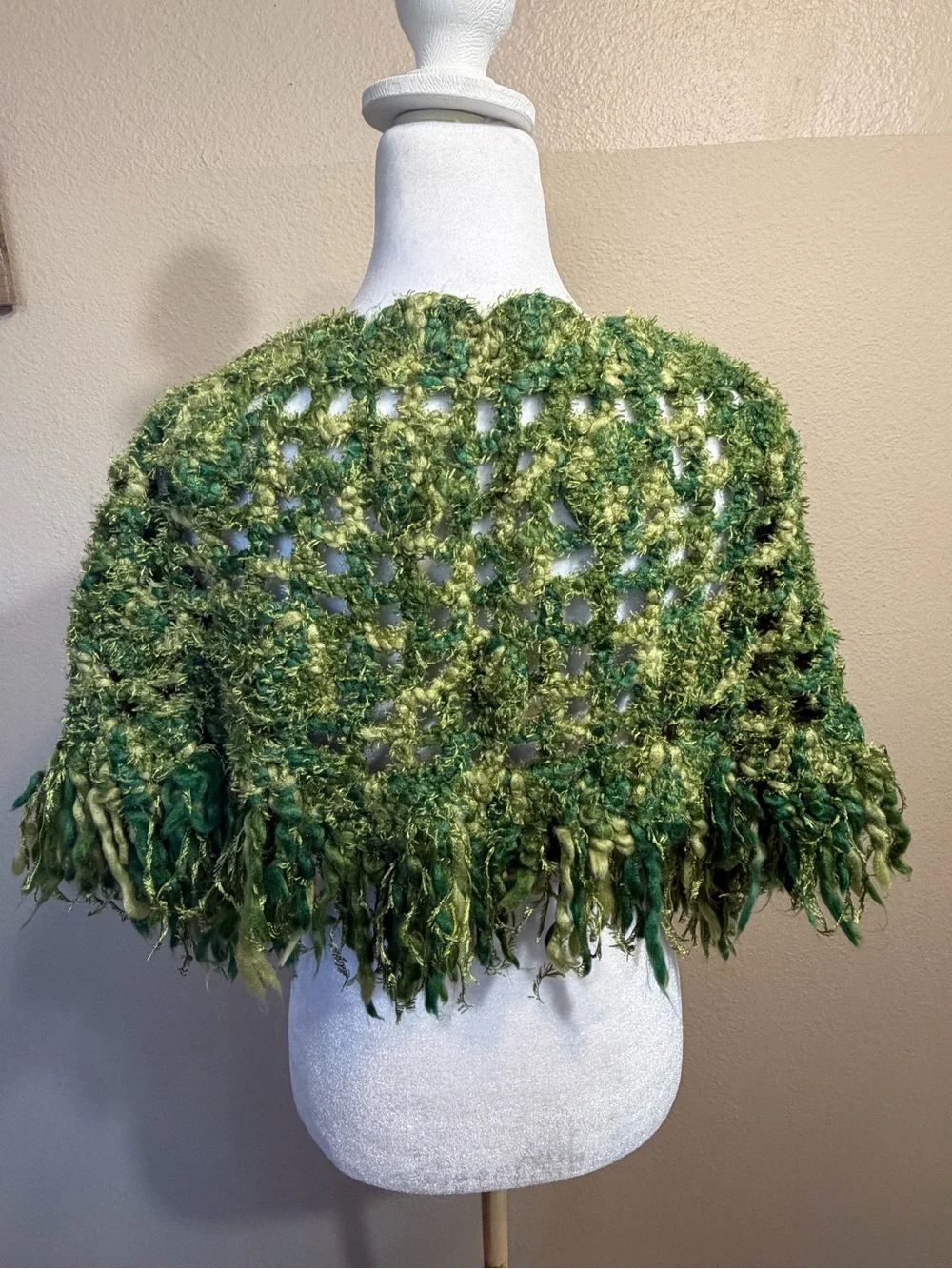 Handmade green fuzzy